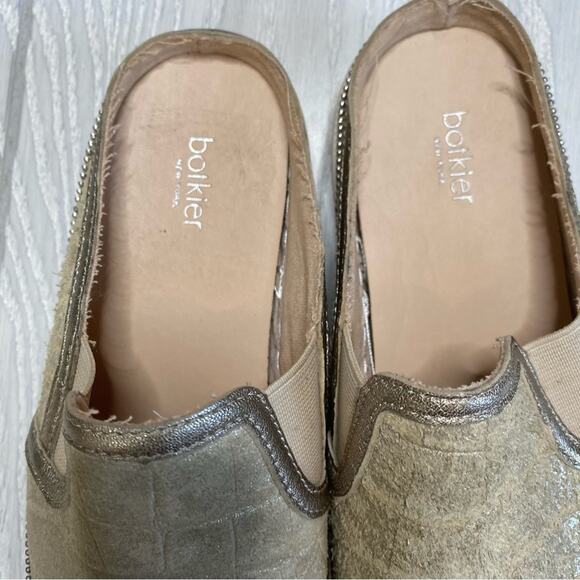 Botkier Women's Hayden Ivory Gold Croc Embossed Mule Platform Sneakers Size 6.5 - Picture 3 of 11